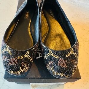 Dolce & Gabbana Black and Gold Embellished Flats